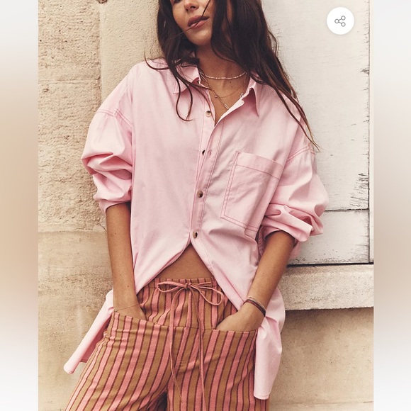 We the free by FREE PEOPLE FREDDIE SHIRT - Picture 2 of 4